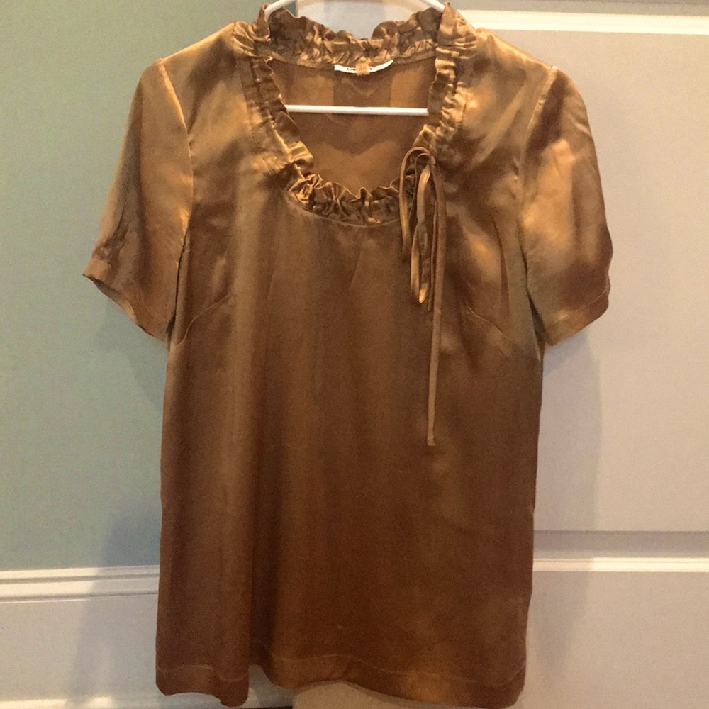 DKNY silk gold blouse 🤩💛